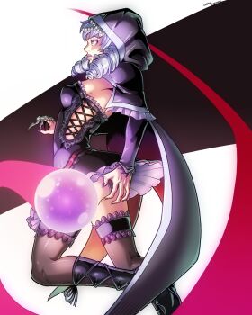 Rule 34 | 1girl, highres, purple eyes, silver hair, soul calibur, soulcalibur, soulcalibur v, thighhighs, viola (soulcalibur)