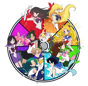Rule 34 | 6+girls, aino minako, artemis (sailor moon), bishoujo senshi sailor moon, cat, chibi usa, color wheel challenge, highres, hino rei, kaiou michiru, kino makoto, luna (sailor moon), magical girl, meiou setsuna, mizuno ami, multiple drawing challenge, multiple girls, remhydragrove, sailor chibi moon, sailor jupiter, sailor mars, sailor mercury, sailor moon, sailor neptune, sailor pluto, sailor saturn, sailor uranus, sailor venus, tagme, ten'ou haruka, tomoe hotaru, tsukino usagi