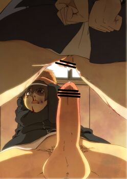 1boy 1girl arms_behind_back ass bad_id bad_pixiv_id bdsm beaten blood brother_and_sister bruise bullying censored commentary_request defloration erection forced hayama_sayako headlock hetero highres humiliation imminent_penetration incest injury maru_(314) forced_partners original penis pussy pussy_juice rape siblings testicles window