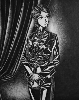 1girl aiguillette black_jacket black_pants bordfunker133 breasts chin_dimple commentary_request cowboy_shot cross dress_shirt gloves greyscale highres iron_cross jacket looking_to_the_side luftwaffe medal military_uniform monochrome original pants photo_(medium) real_life schuck-chan_(bordfunker133) shirt short_hair shoulder_boards small_breasts smile soldier solo swastika walter_schuck world_war_ii