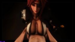 1boy 1girl 3d amputee animated baiken breasts closed_eyes clothed_female_nude_male clothed_sex drakepowers eyepatch grabbing_another's_breast groping guilty_gear hetero highres holding holding_weapon katana large_breasts long_hair looking_at_viewer muscular muscular_male nude paizuri penis pink_hair ponytail pov sword video weapon