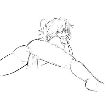 animated animated_gif artist_request ass character_request female_focus grin looking_at_viewer looking_back petite ponytail reverse_cowgirl_position riding sketch smile source_request straddling