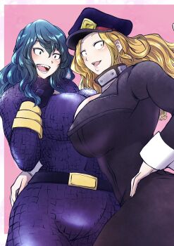 2girls boku_no_hero_academia breast_press breasts character_request cleavage highres huge_breasts large_breasts multiple_girls setsu tokage_setsuna utsushimi_kemii