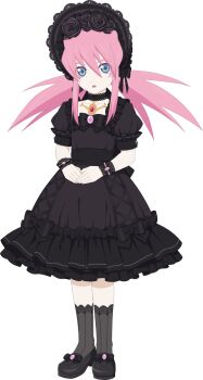 Rule 34 | 1girl, artist request, black choker, black dress, black flower, black ribbon, black rose, black shoes, black socks, blue eyes, chest jewel, choker, dress, flower, full body, game cg, gothic lolita, hairband, highres, lolita fashion, lolita hairband, long hair, looking at viewer, official alternate costume, official art, open mouth, own hands together, pink hair, presea combatir, ribbon, rose, shoes, socks, solo, standing, tales of (series), tales of asteria, tales of symphonia, third-party source, transparent background