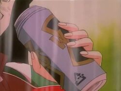 1990s_(style) 1boy 1girl animated anime_screenshot ass biker_clothes bikesuit black_hair blush bodysuit breasts brown_eyes can cleavage closed_eyes clothed_masturbation covered_erect_nipples crotch_rub drink_can drinking female_focus female_masturbation female_orgasm golden_boy large_breasts lipstick long_hair makeup masturbation motor_vehicle motorcycle ooe_kintarou open_mouth orgasm retro_artstyle sound sport_motorcycle straddling tagme terayama_reiko unzipped vehicle video